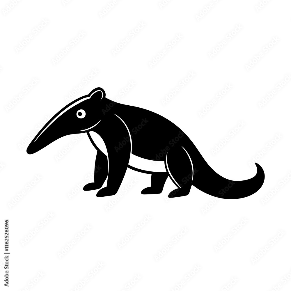 Fototapeta premium Anteater cartoon vector silhouette