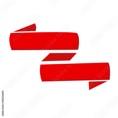 Flat ribbons. Banner tape collection premium red ribbons different shapes vector collection, vector ribbons