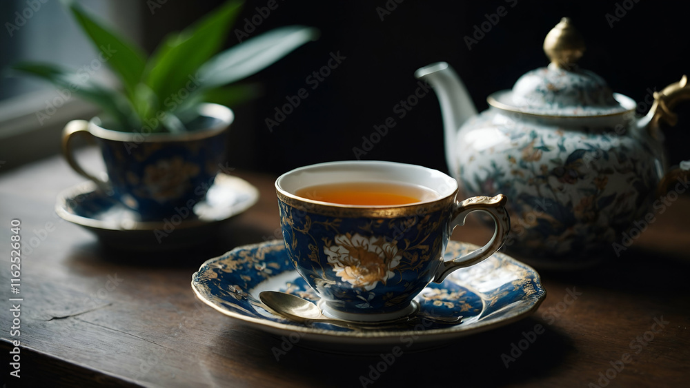 White Coffee Mug with Saucer and Empty Cup – Isolated on Table for Morning Beverage White Coffee Mug with Saucer and Empty Cup – Isolated on Table for Morning Beverage