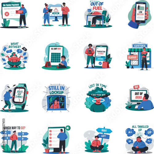Collection of Flat Style Empty State Illustrations 

