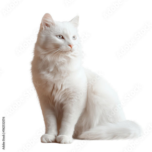 Adorable Cat Isolated on Transparent Background, Perfect for Design Projects  
