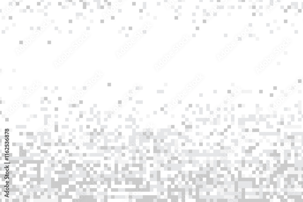White Grey Background of Squares. Banner for your design. Geometric style. Mosaic grid. Abstract squares background. Pixel mesh.
White Grey Background of Squares. Banner for your design. Geometric style. Mosaic grid. Abstract squares background. Pixel mesh.