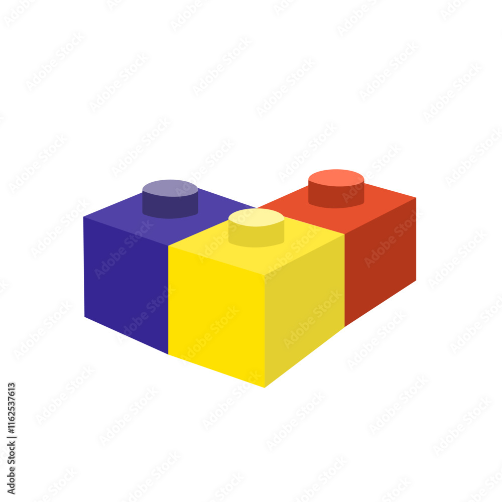 Obraz premium Blue yellow red color bricks vector