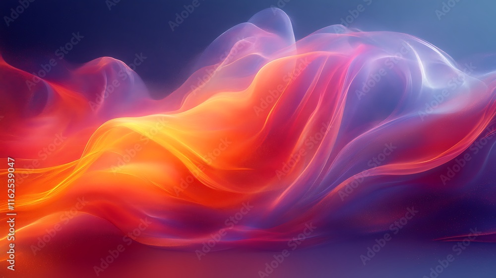 Fototapeta premium Abstract flowing waves of vibrant orange and purple hues