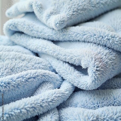 Soft Pastel Blue Blankets in Cozy Minimalist Style