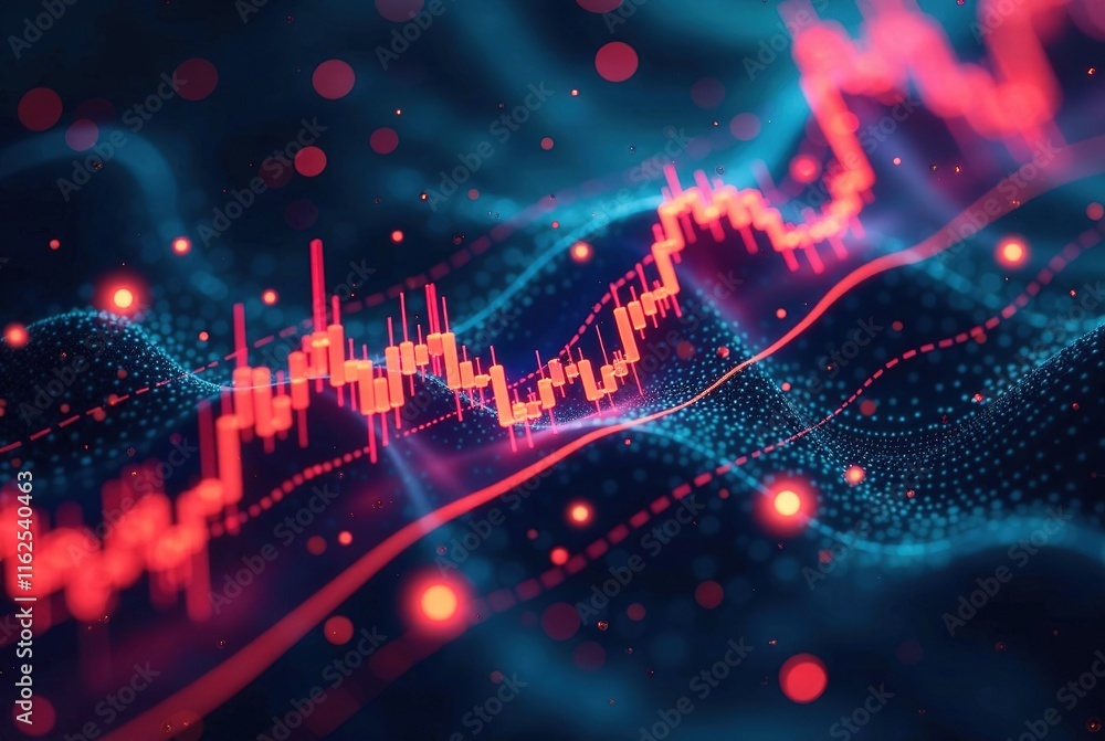 Obraz premium Forex Chart Wallpaper - Abstract Financial Market Visualization