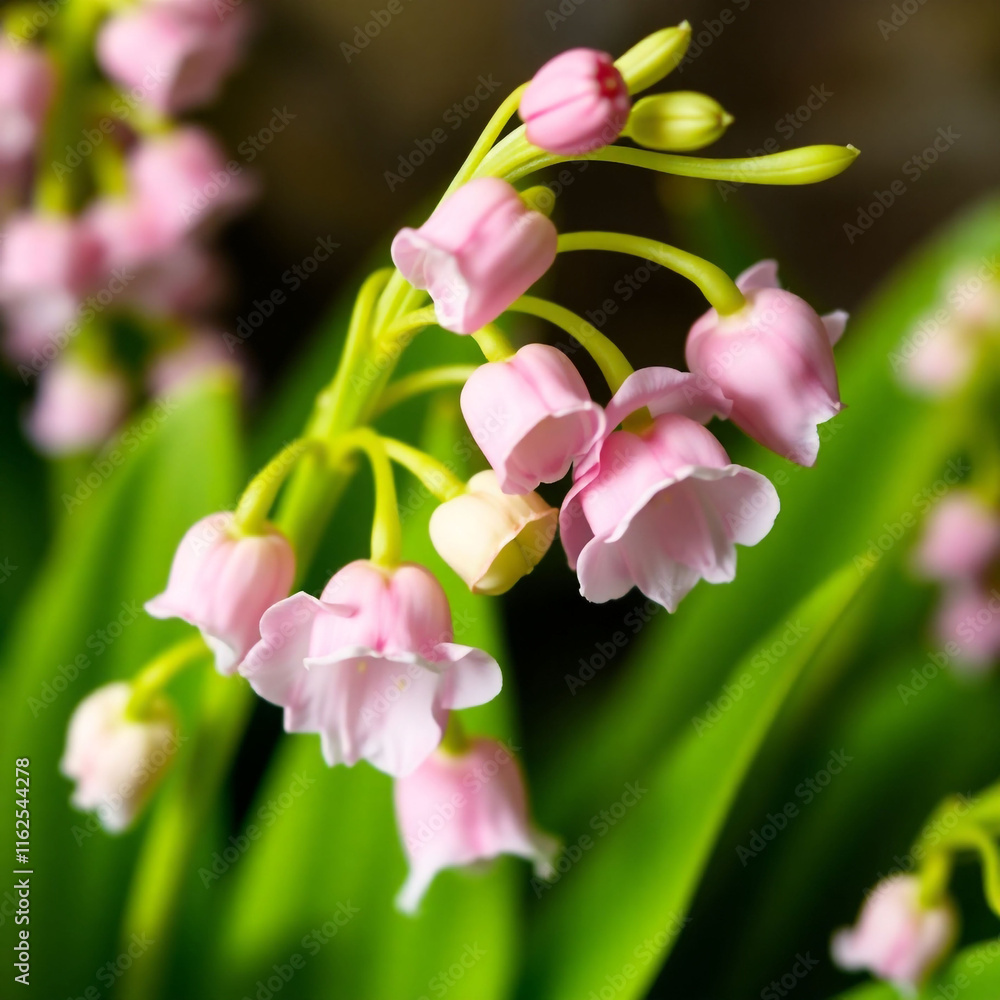Fototapeta premium pink and green lily of the valley hd wallpaper Free Photo