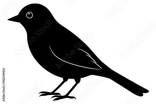 Eastern Bluebird Silhouette Vector Illustration