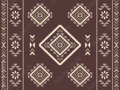 Southwest Aztec geometric Native American Mexican Navajo tribal ethnic boho indian texture ornament seamless pattern fabric colorful design vector for woven textile printing blanket rug carpet fashion