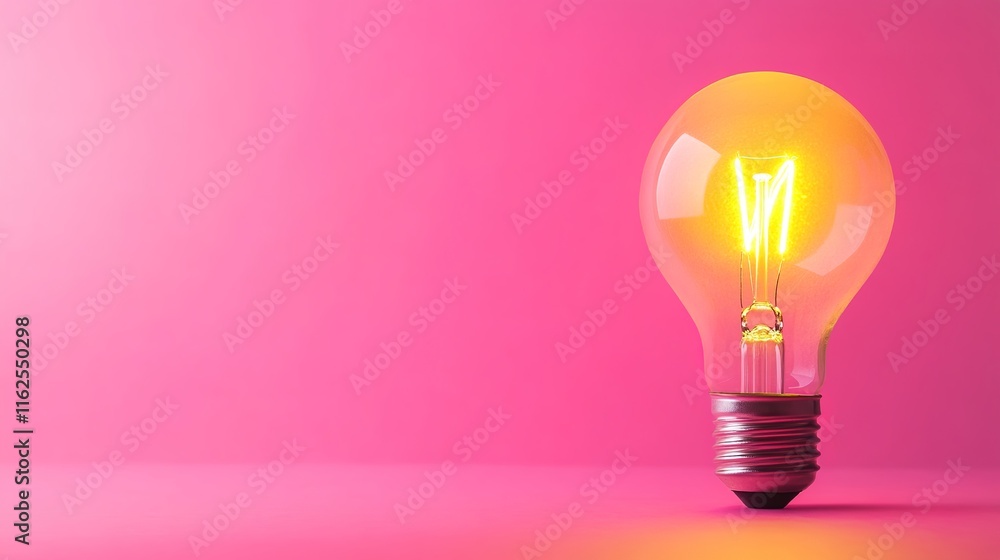 Light bulb on pink background Light bulb on pink background