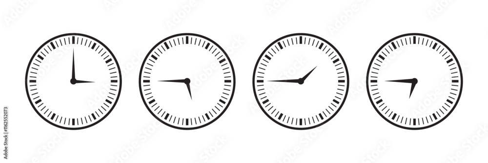 clock icon set. vector illustration of clock, time, count, timer. vector clock in various styles. clock icon set. vector illustration of clock, time, count, timer. vector clock in various styles.
