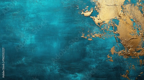 Abstract teal and gold texture background for creative projects