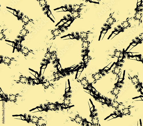 Abstract water color black seamless patterns