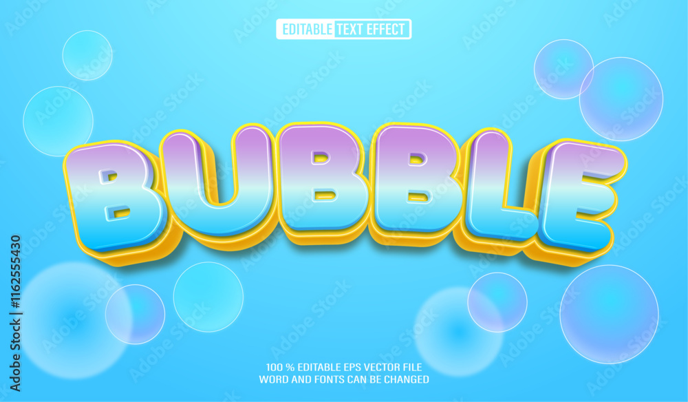 Editable 3d text style effect - Rainbow Bubble text effect Template Editable 3d text style effect - Rainbow Bubble text effect Template