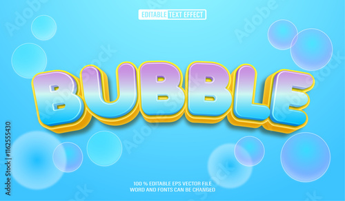 Editable 3d text style effect - Rainbow Bubble  text effect Template