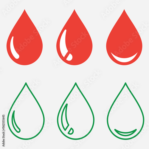 Blood Droplet Outline Flat Glyph
