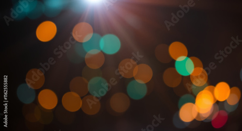 Festive glowing bokeh lights with a colorful and blurred holiday background,,  bokeh night background, illuminated by night lights