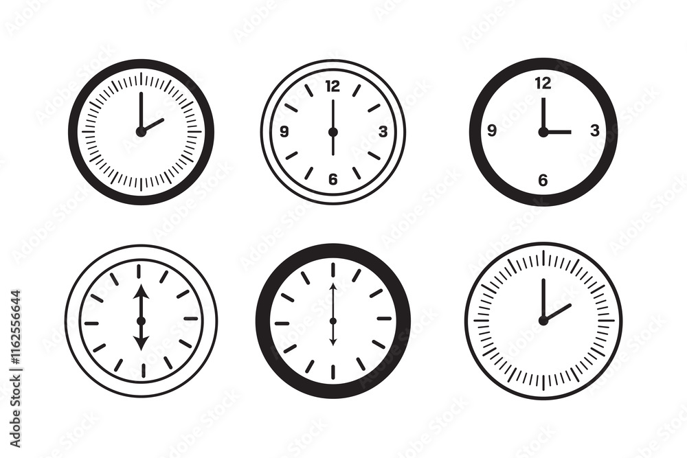 Time and clock icon set vector Time and clock icon set vector