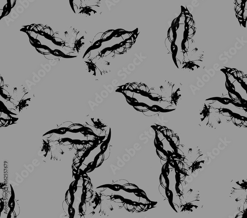 Abstract water color black seamless patterns