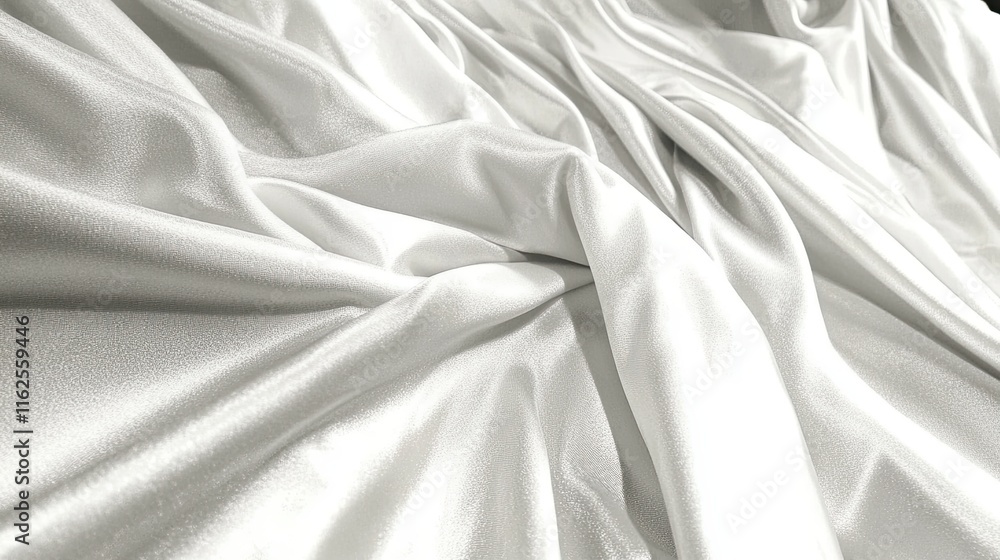 Obraz premium Luxurious White Satin With Smooth Texture and Graceful Wavy Folds on a Soft Background