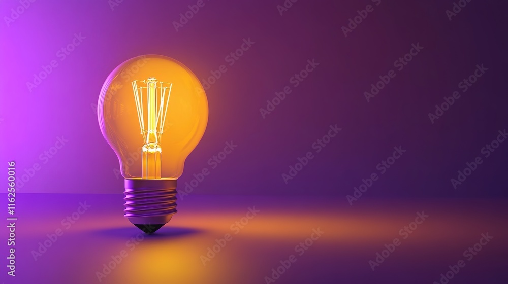 Fototapeta premium Light bulb on violet