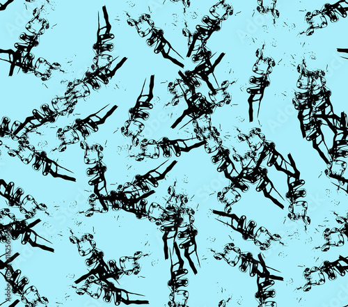 Abstract water color black seamless patterns