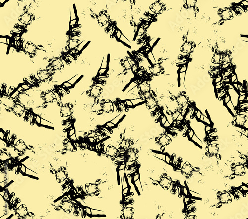 Abstract water color black seamless patterns