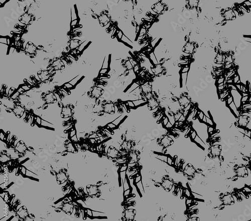 Abstract water color black seamless patterns