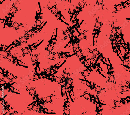 Abstract water color black seamless patterns