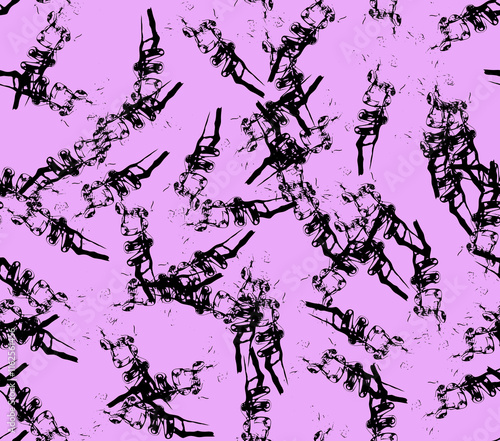 Abstract water color black seamless patterns