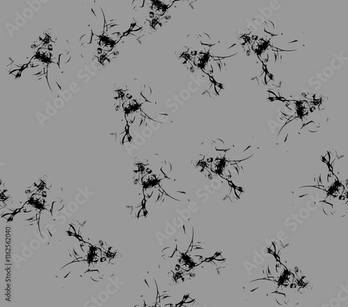 Abstract water color black seamless patterns