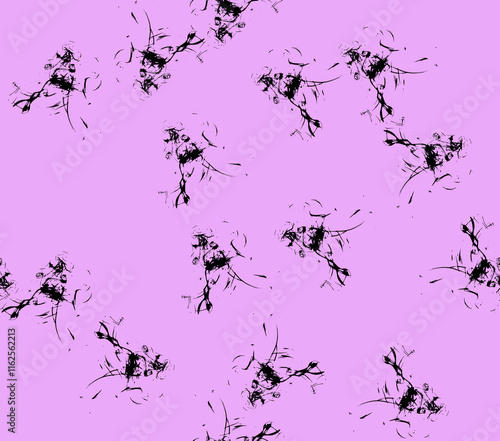 Abstract water color black seamless patterns