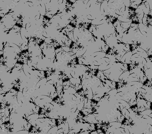 Abstract water color black seamless patterns