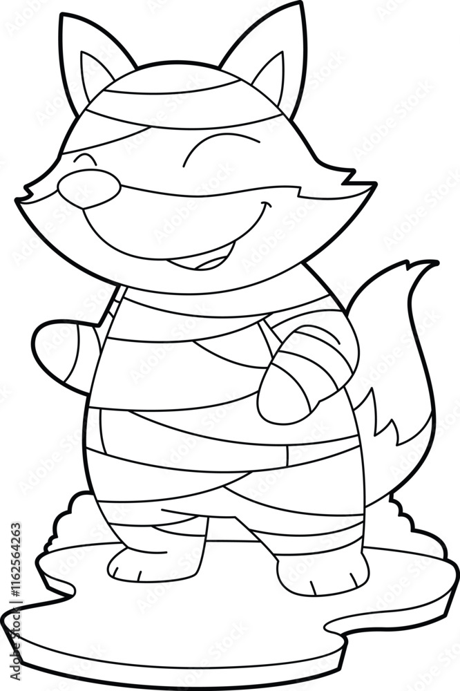 Fox Halloween Mummy Animal Vector Graphic Art Illustration Fox Halloween Mummy Animal Vector Graphic Art Illustration