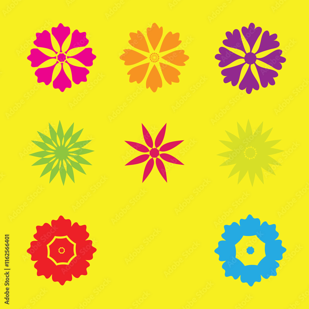 Colorful Spring flower set art design collection. illustration with retro style easy editable color.. Flower icon. Blooming flower icon, sign, cute floral design for card, web, poster, print.
Colorful Spring flower set art design collection. illustration with retro style easy editable color.. Flower icon. Blooming flower icon, sign, cute floral design for card, web, poster, print.