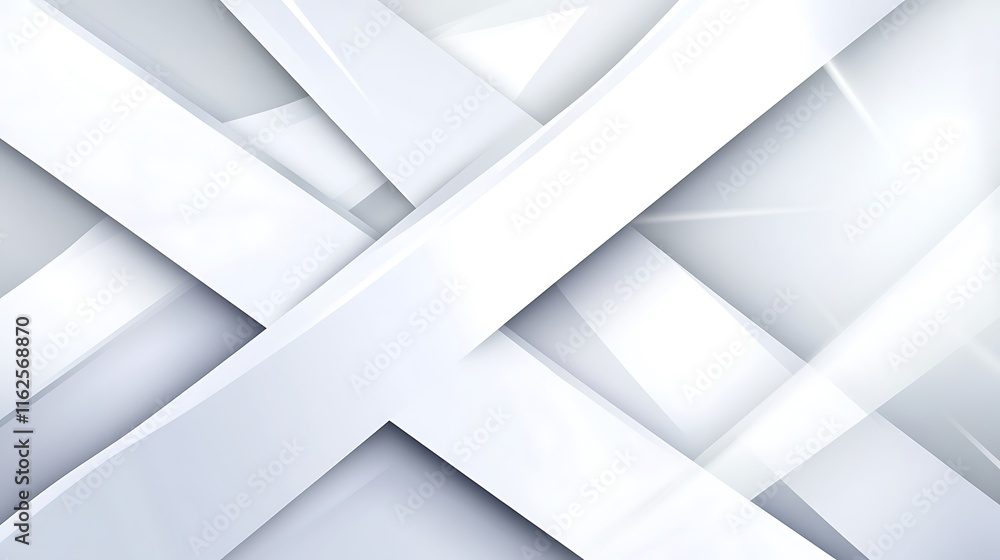 Abstract White Geometric Shapes Intersect Abstract White Geometric Shapes Intersect