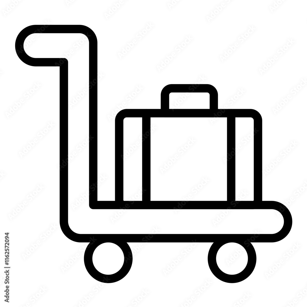 Vector Design Luggage Cart Icon Style Vector Design Luggage Cart Icon Style