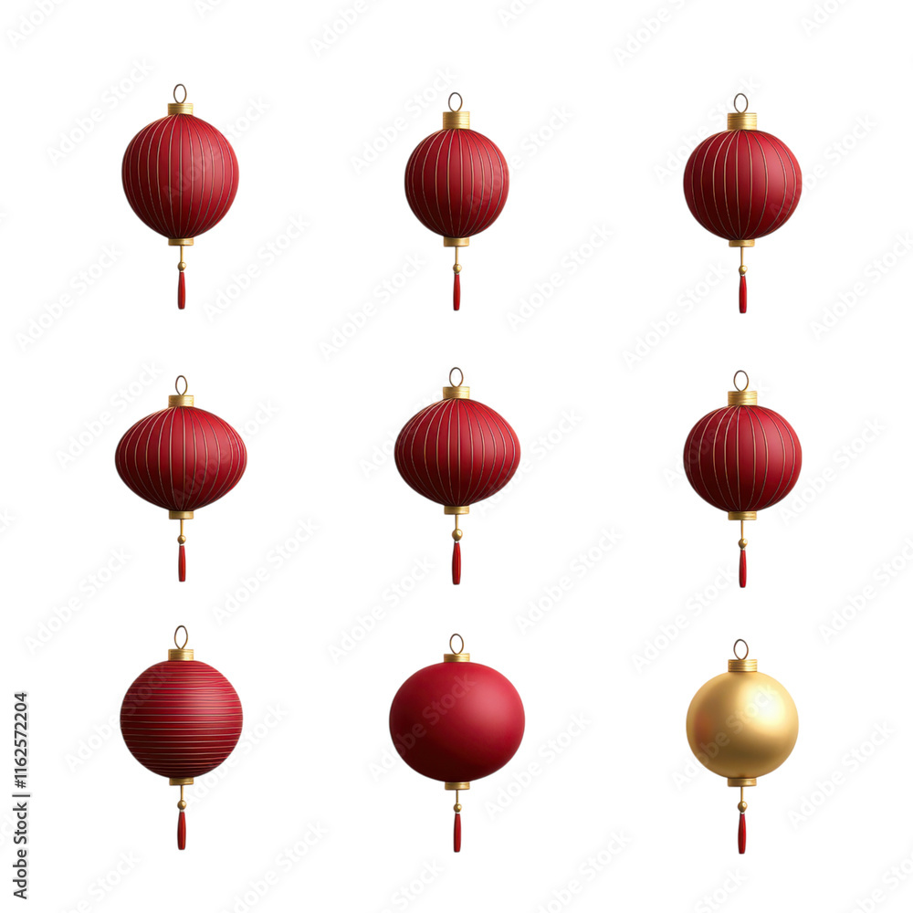 A collection of vibrant red and gold lanterns, showcasing various designs and shapes, symbolizing celebration and festivity. A collection of vibrant red and gold lanterns, showcasing various designs and shapes, symbolizing celebration and festivity.