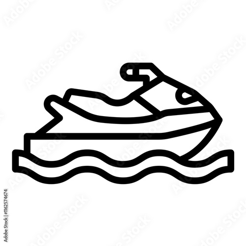 Vector Design Jet Ski Icon Style