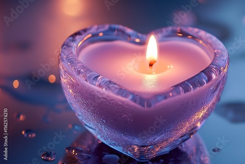 heart shaped candles photo