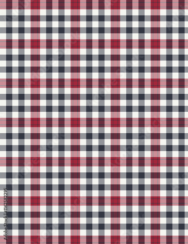 Plaid fabric pattern, blue, brown, cream, seamless for textiles, and for designing clothes, skirts or decorative fabrics. Vector illustration.