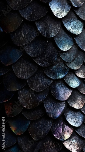 Wallpaper Mural Background Dragon Scale Sandpaper. Deep black with a shimmering, metallic sheen. Rough and abrasive surface texture.  Torontodigital.ca