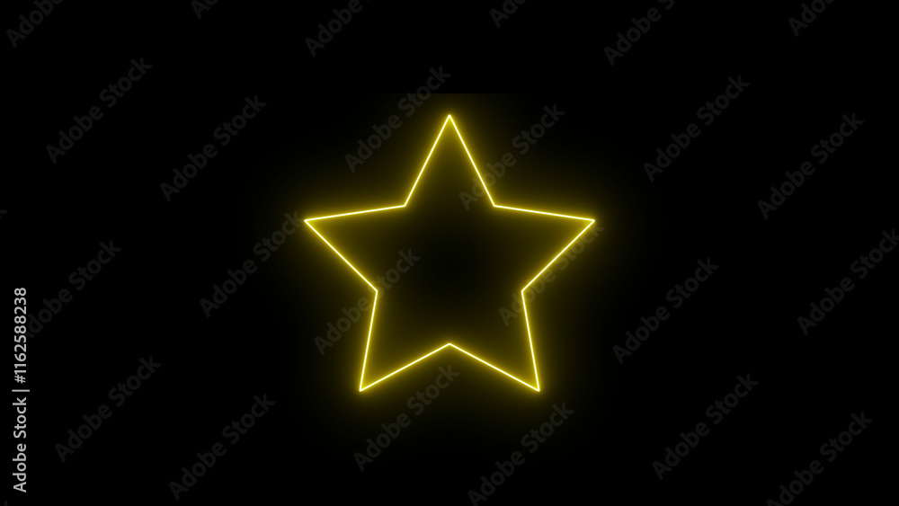 Glowing neon Star. Star neon icon. Vector illustration. Outer glowing effect banner. yellow shape on black background. Luminous label. Editable , Vector stock illustration Glowing neon Star. Star neon icon. Vector illustration. Outer glowing effect banner. yellow shape on black background. Luminous label. Editable , Vector stock illustration
