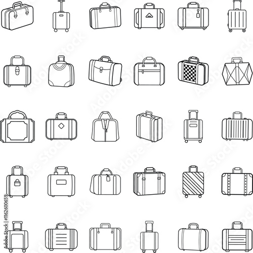 Variety of Suitcases, Luggage, Bags, Travel Bags, Carryons, and Handbags