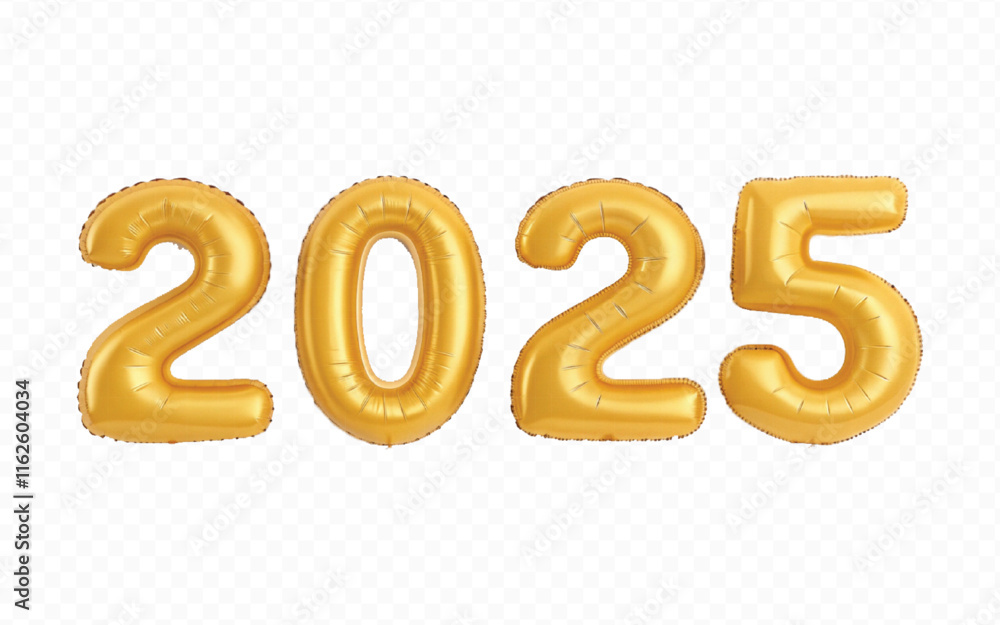 abstract 3d 2025 text made with different golden colour hellium balloons isolated on white background abstract 3d 2025 text made with different golden colour hellium balloons isolated on white background