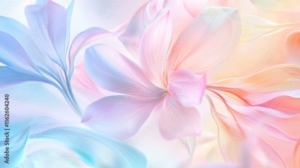 Dynamic Abstract Spring Background with Pastel Shapes and Floral Textures for Seasonal Advertising Dynamic Abstract Spring Background with Pastel Shapes and Floral Textures for Seasonal Advertising