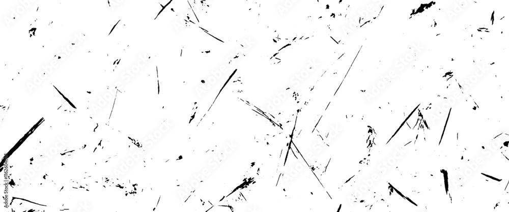 Vector black scratches texture on old damage dirty grainy and scratches Transparent background