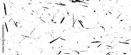 Vector black scratches texture on old damage dirty grainy and scratches Transparent background