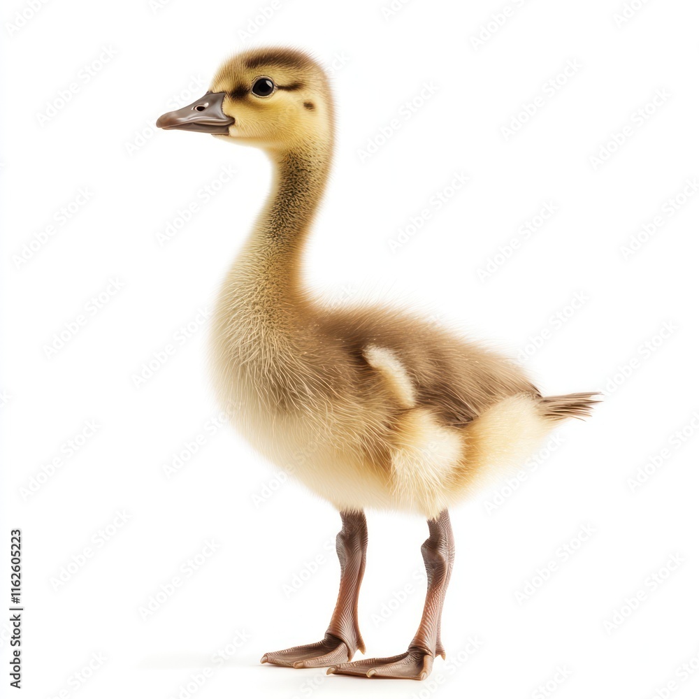 Gosling Isolated on White Background Generative AI Gosling Isolated on White Background Generative AI