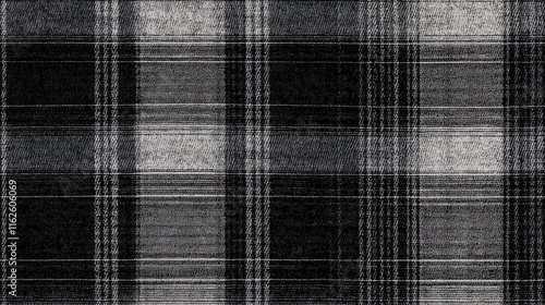 top view on grey and black color tartan chequered plaid texture background, for pattern overlay